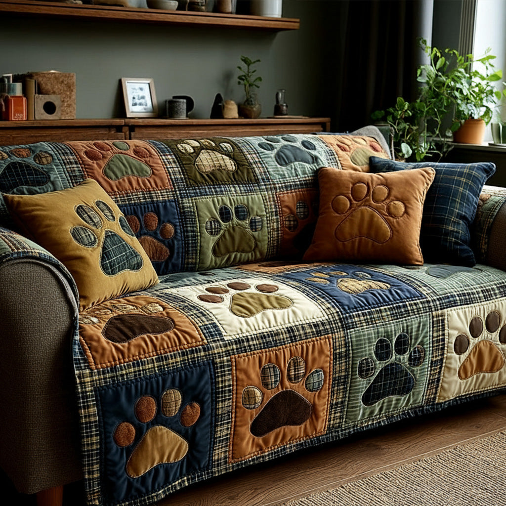 Pet Paw Quilted Sofa Cover NCU0VT358