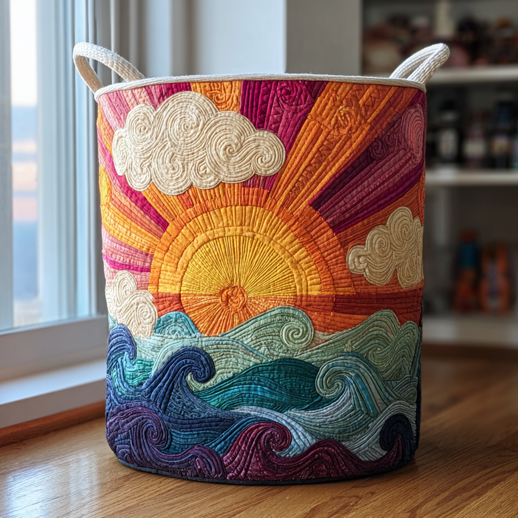 Meadow Bloom Quilted Laundry Basket NCU0PVL371