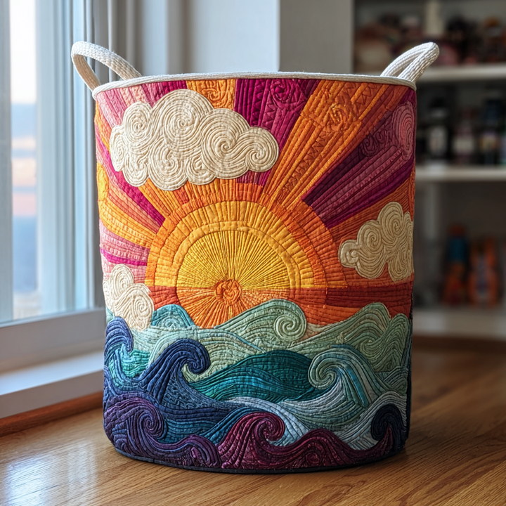 Meadow Bloom Quilted Laundry Basket NCU0PVL371