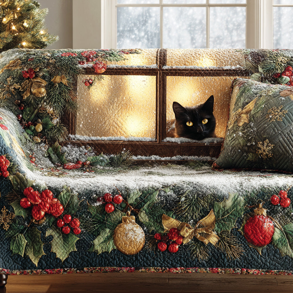 Midnight Noel Quilted Sofa Cover NCU0TD1390