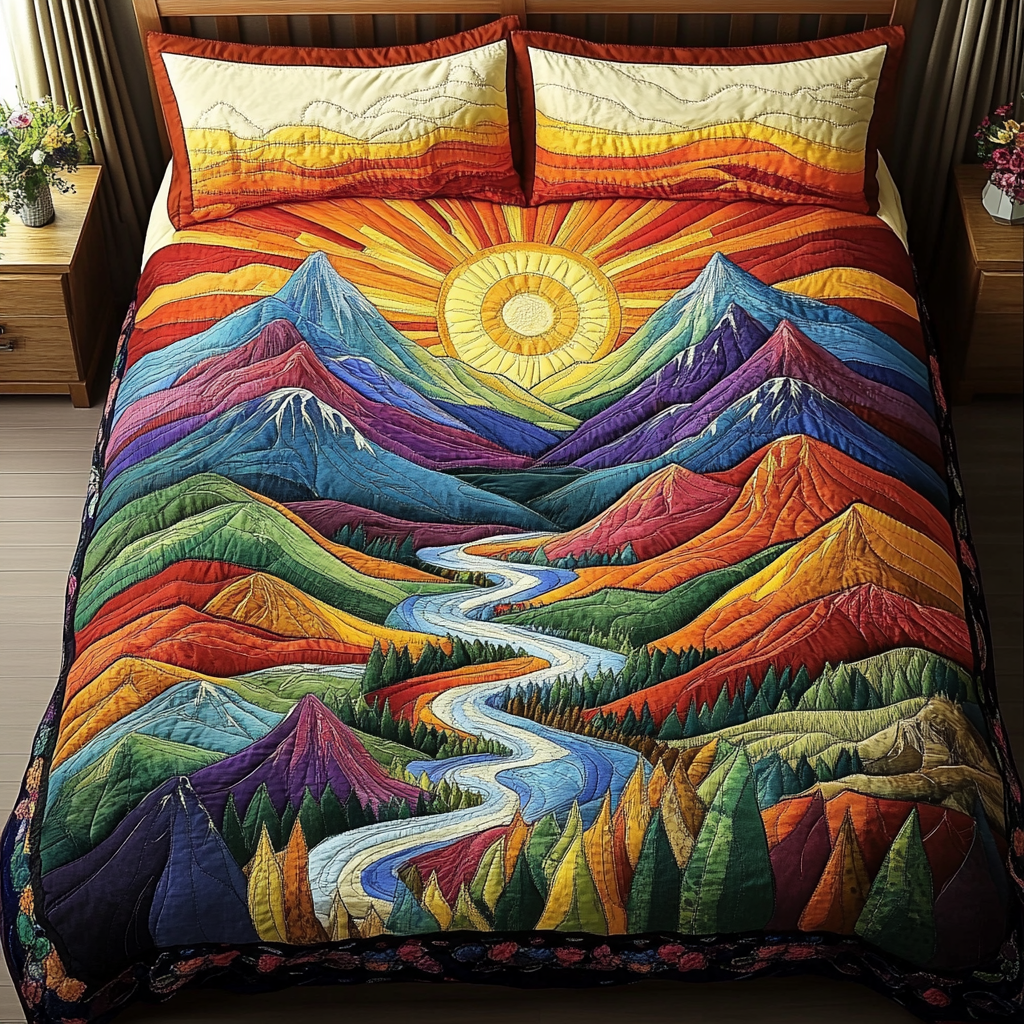 Sunshine 3-Piece Quilted Bedding Set NCU0VT106