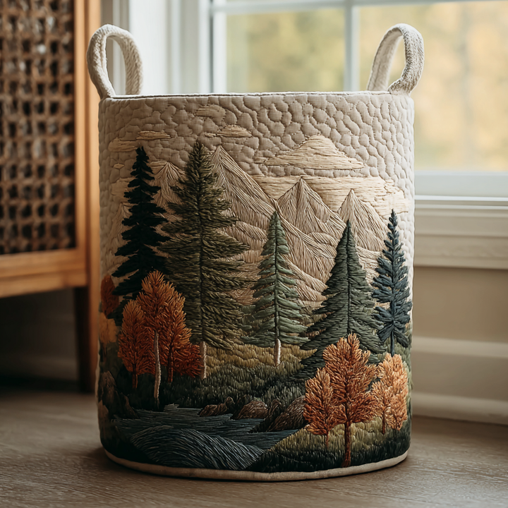 Forest Quilted Laundry Basket NCU0QN056