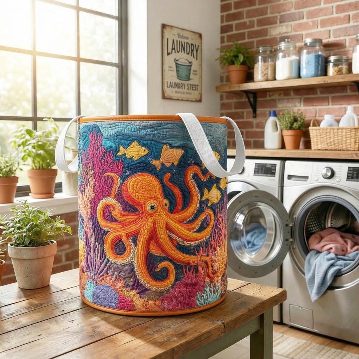 Mystic Octopus Quilted Laundry Basket NCU0NTD116