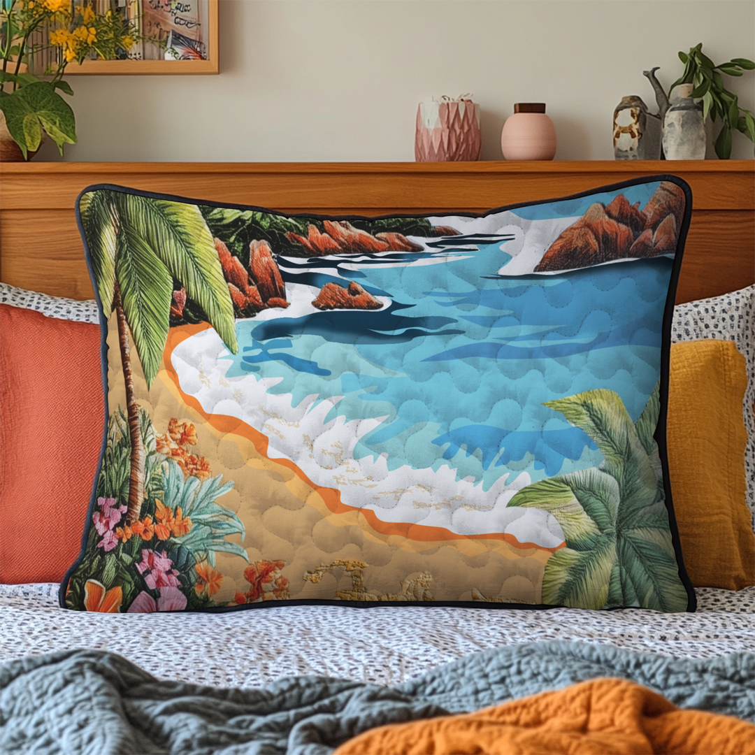 Beach Haven Quilted Bedding Pillow Case NCU0VL1752