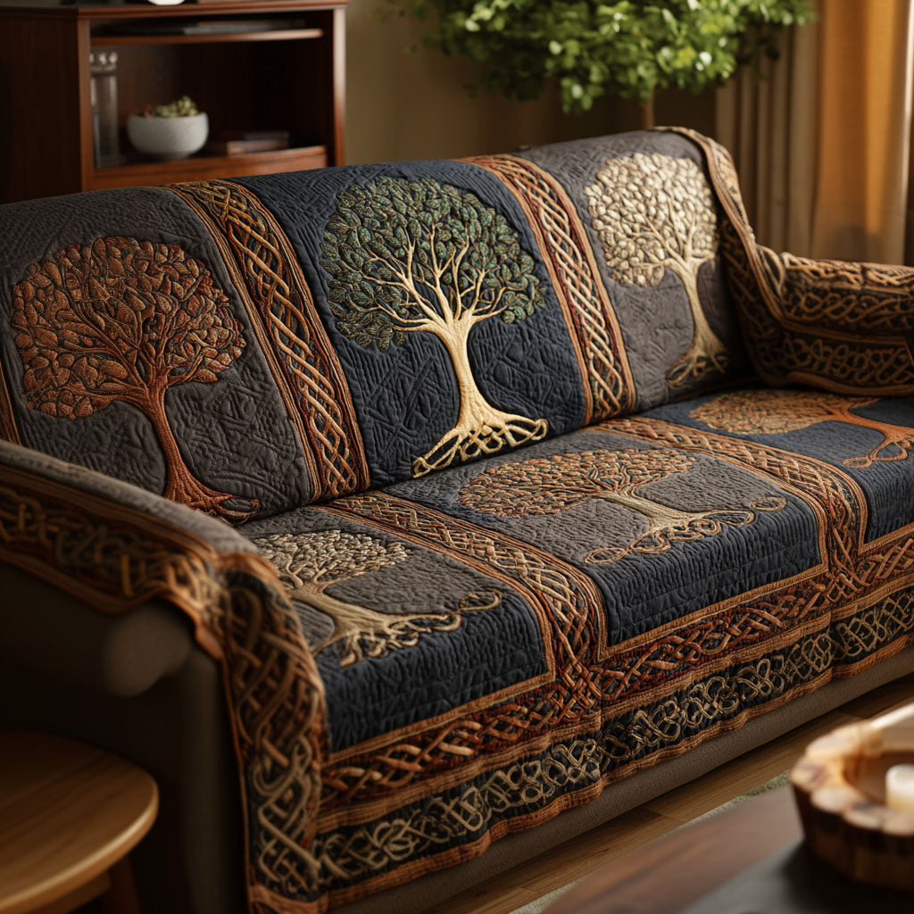 Tree Of Life Quilted Sofa Cover NCU0VT364