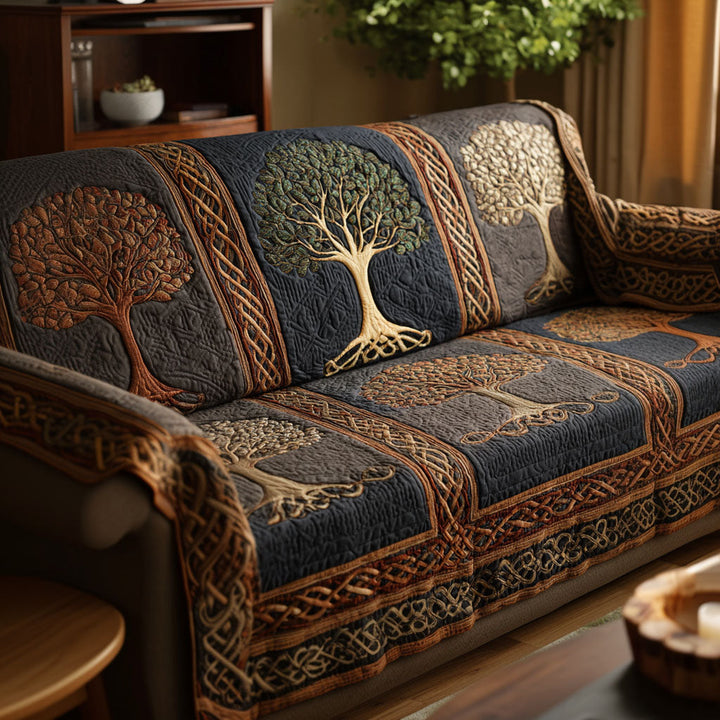 Tree Of Life Quilted Sofa Cover NCU0VT364
