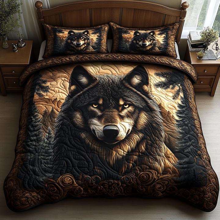 Nightfall Howl 3-Piece Quilted Bedding Set NCU0DV2753