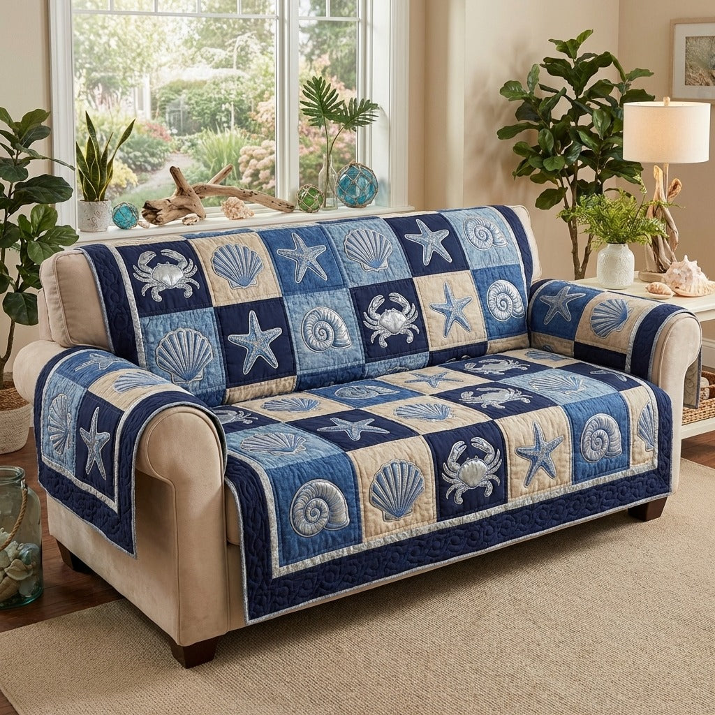 Ocean Charm Quilted Sofa Cover NCU0DV9509