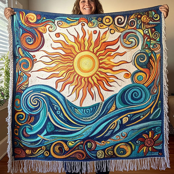 Ocean Sun Dance Woven Sofa Blanket NCU0PT4932