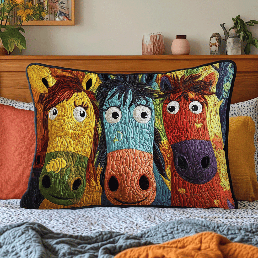 Painted Ponies Quilted Bedding Pillow Case NCU0DV7334