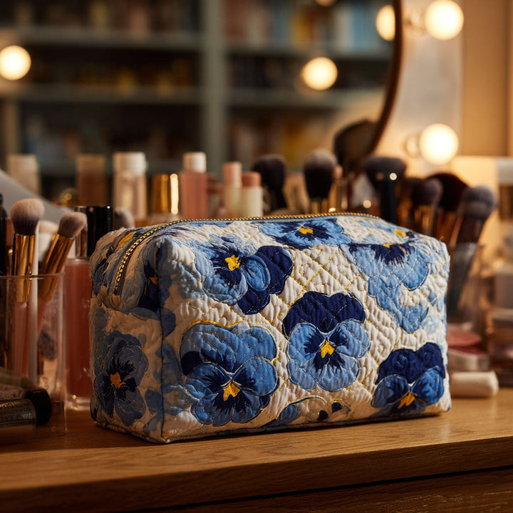 Pansies Breeze Quilted Makeup Bag NCU0PT9196
