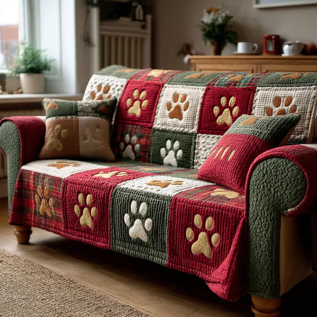 Pet Paw Quilted Sofa Cover NCU0VT342