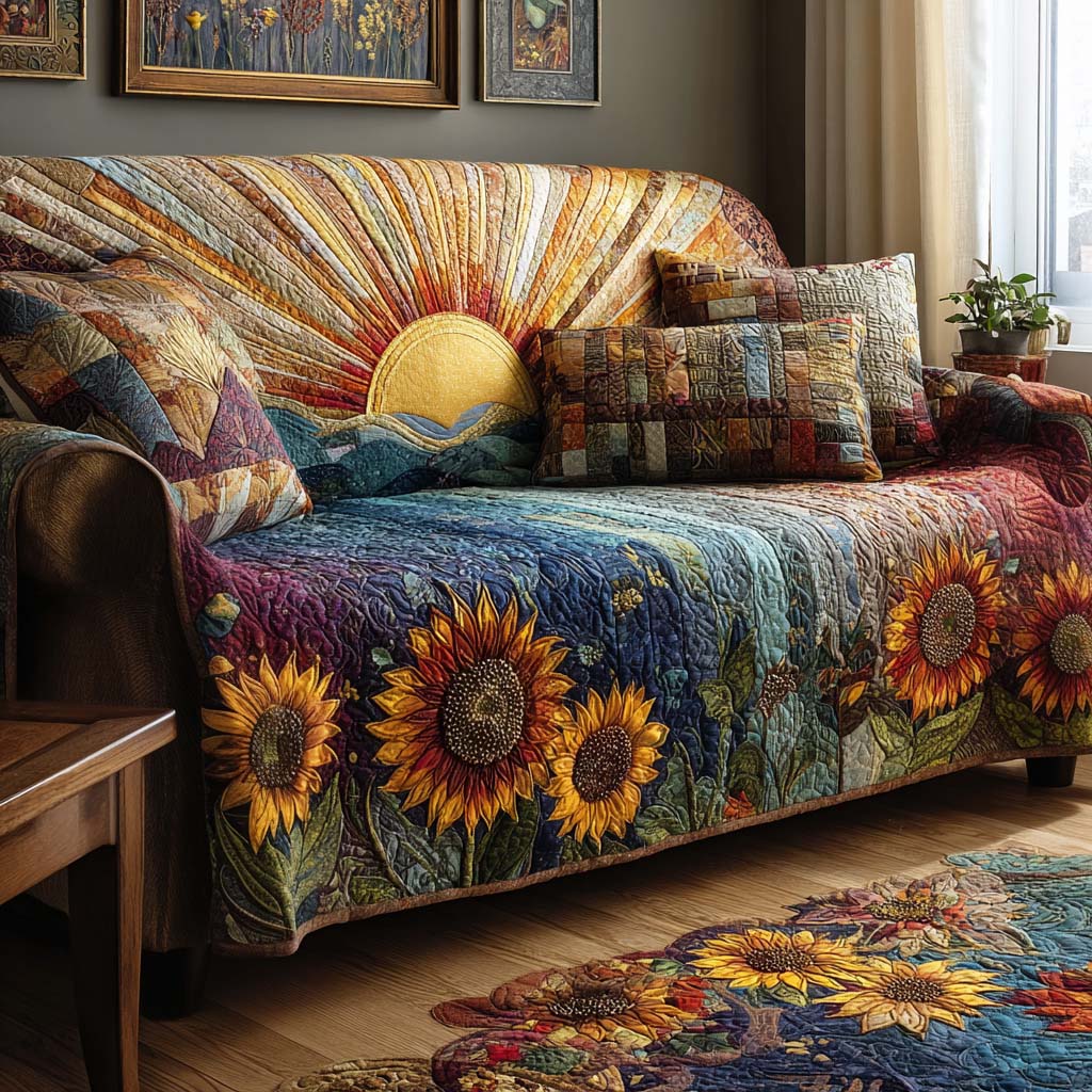 Sunshine Quilted Sofa Cover NCU0VT337