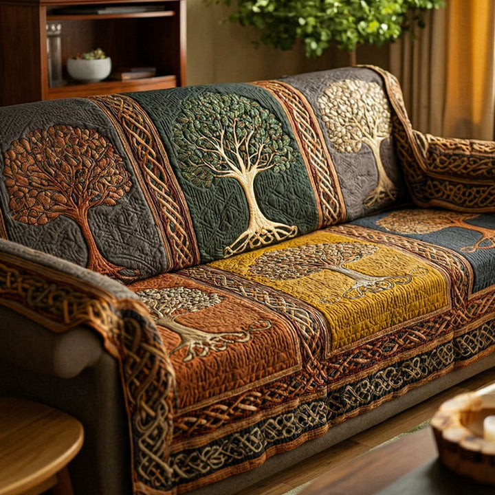 Tree Of Life Quilted Sofa Cover NCU0VT368