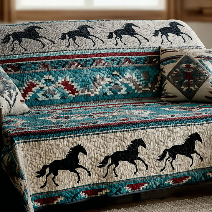Saddle Sunset Quilted Sofa Cover NCU0NT11949