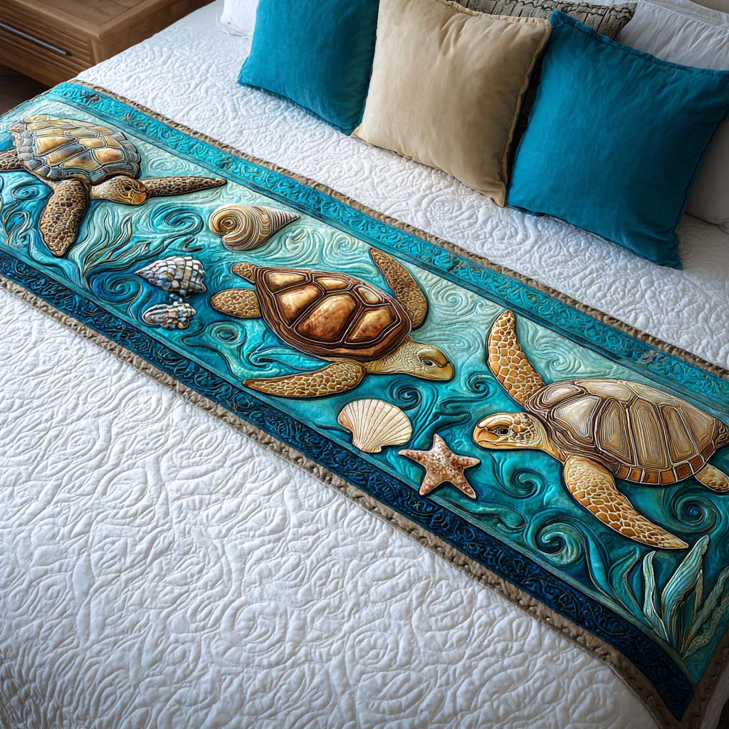 Turtle Quilted Bed Runner NCU0VT205