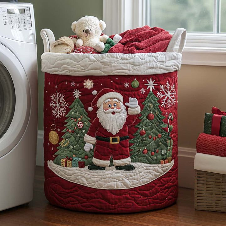 Santa Cheer Quilted Laundry Basket NCU0NNT1570