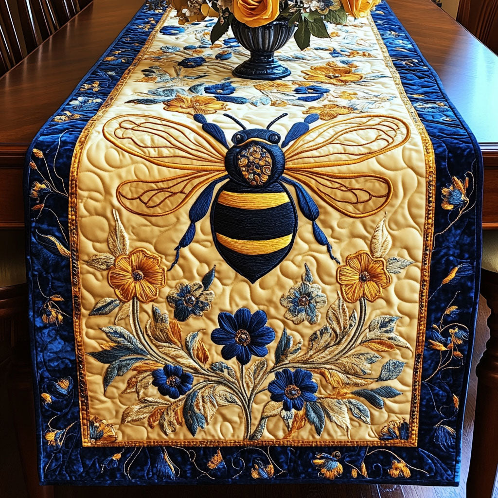 Sapphire Bee Quilted Table Runner NCU0NT4020