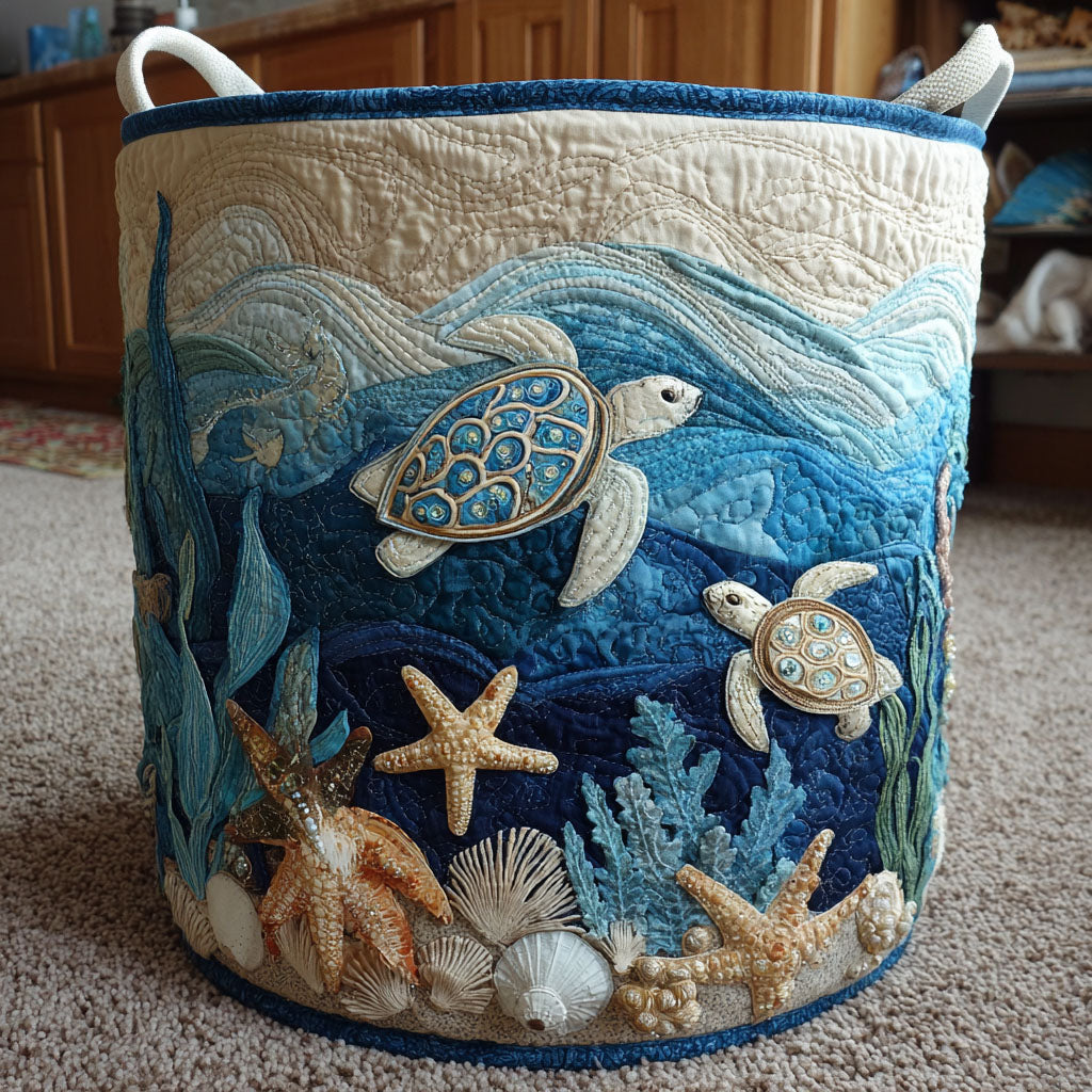 Shell Shine Quilted Laundry Basket NCU0PTT704
