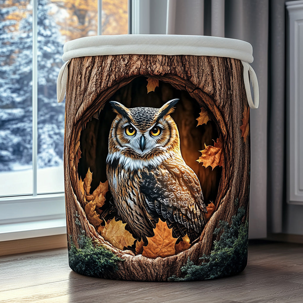 Silent Owl Quilted Laundry Basket NCU0PVL720