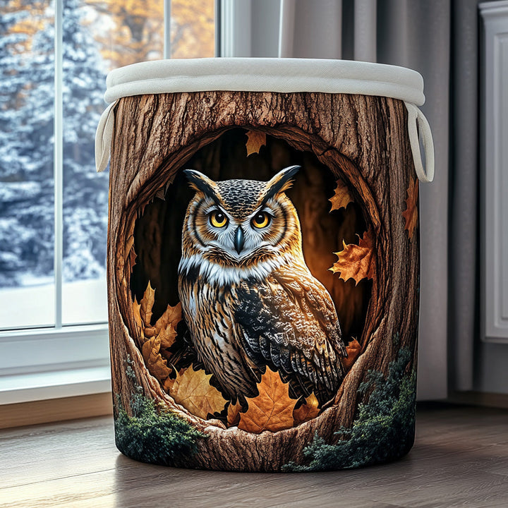 Silent Owl Quilted Laundry Basket NCU0PVL720