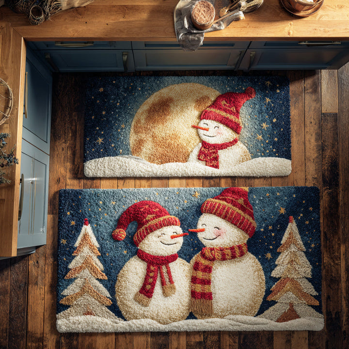 Snow Day Smile Kitchen Area Rug NCU0TD1694