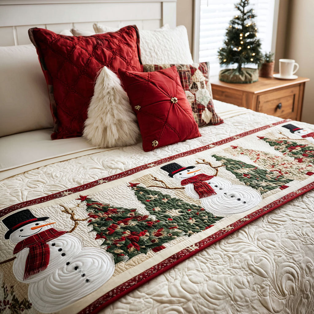 Snowy Joy Quilted Bed Runner NCU0PT9041