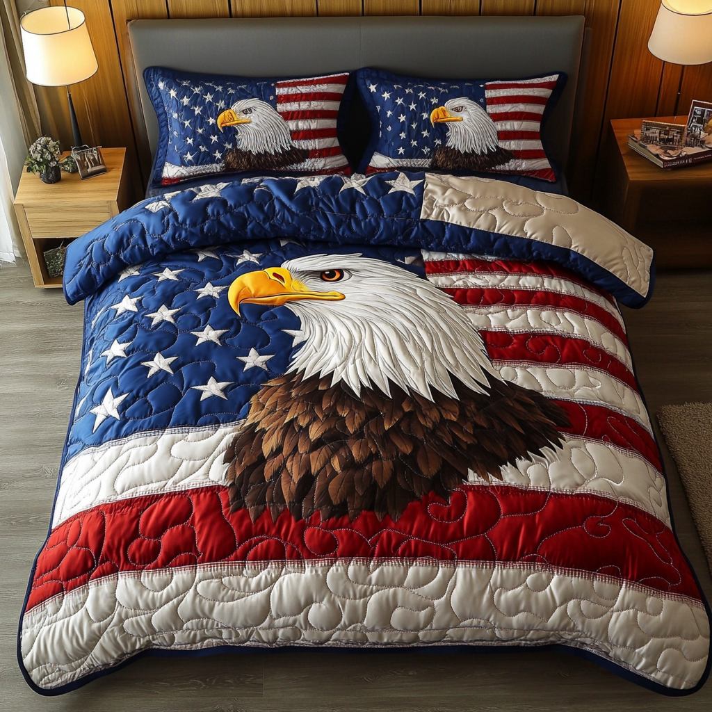 Soaring Eagle 3-Piece Quilted Bedding Set NCU0DK8442