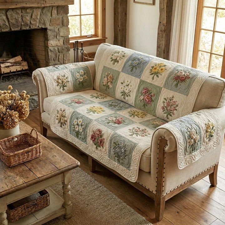 Soft Garden Quilted Sofa Cover NCU0TV1552