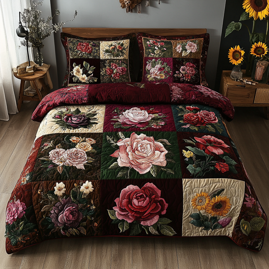 Springtime Charm 3-Piece Quilted Bedding Set NCU0VL1479