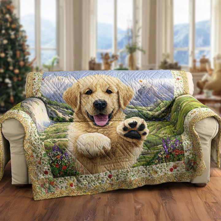 Summit Golden Retriever Quilted Sofa Cover NCU0HH1637