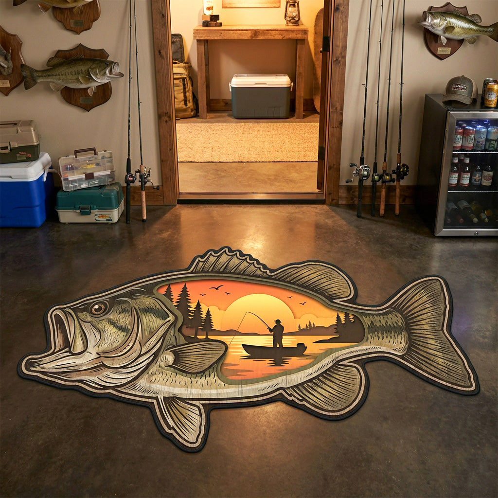Sunset Bass Custom Shape Area Rug NCU0TV1865