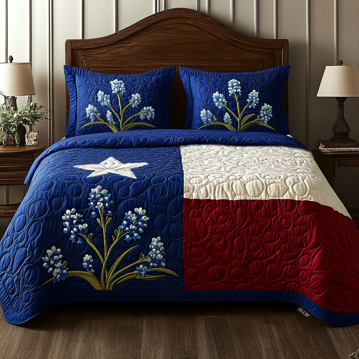 Bluebonnet 3-Piece Quilted Bedding Set NCU0VT138