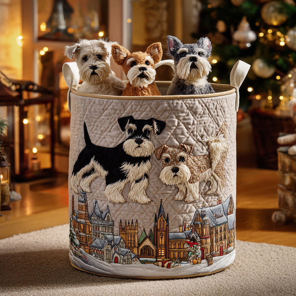 The Schnauzer Soul Quilted Laundry Basket NCU0DV1094