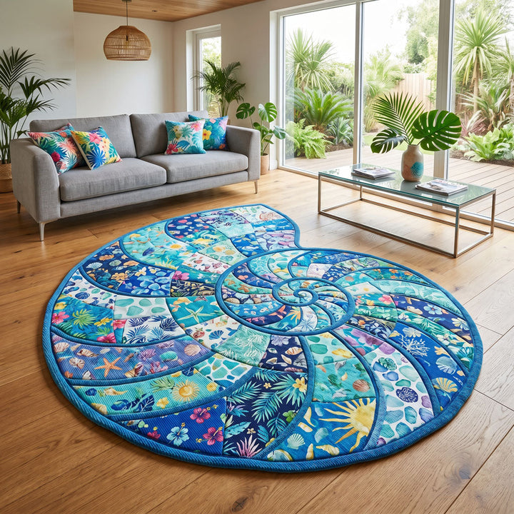 Tidal Scallop Custom Shape Area Rug NCU0PT11686