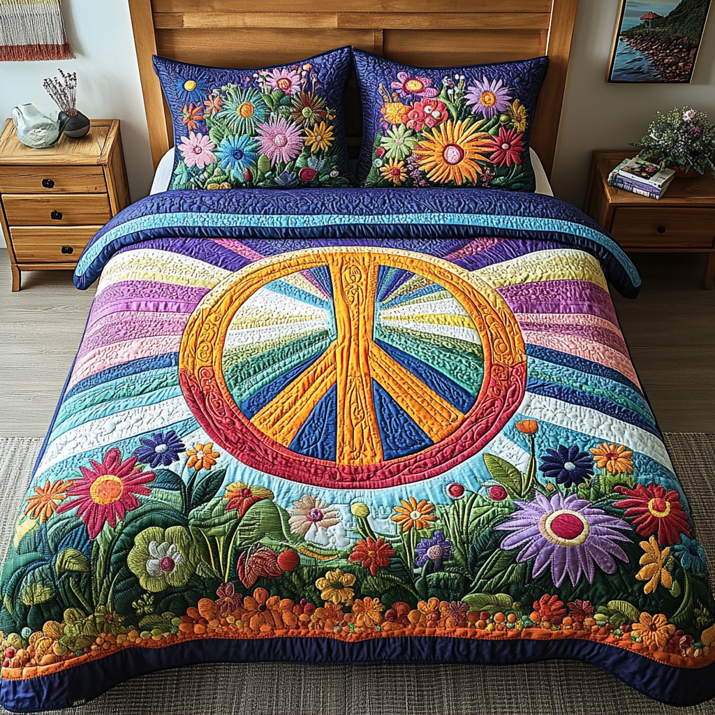 Tie Dye Dreams 3-Piece Quilted Bedding Set NCU0DK4222