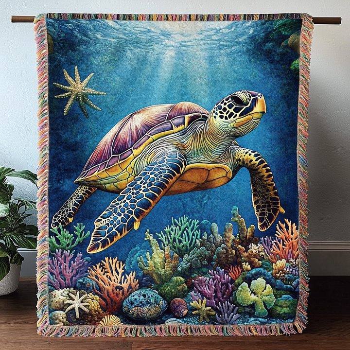 Turtle Tranquility Woven Sofa Blanket NCU0DV3794