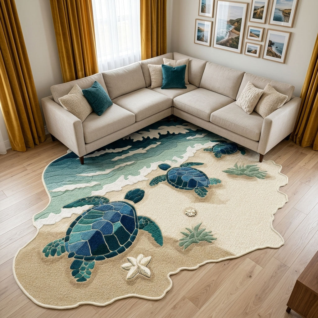 Turtle Haven Custom Shape Area Rug NCU0DK12299