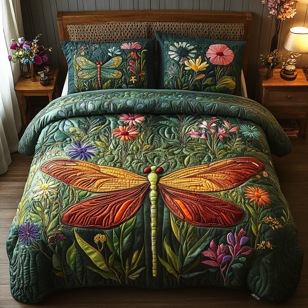 Twilight Wings 3-Piece Quilted Bedding Set NCU0DV2815