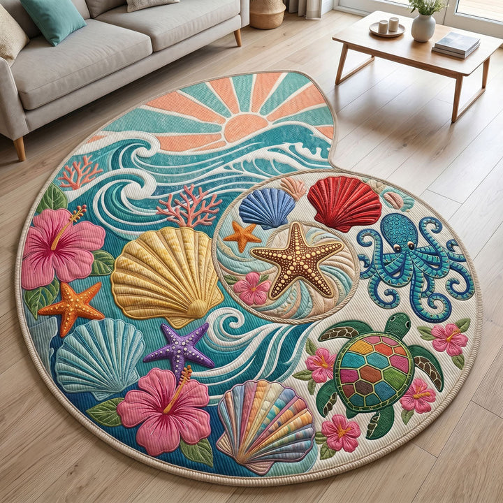 Vintage Velvet Nautilus Custom Shape Area Rug NCU0PT11687