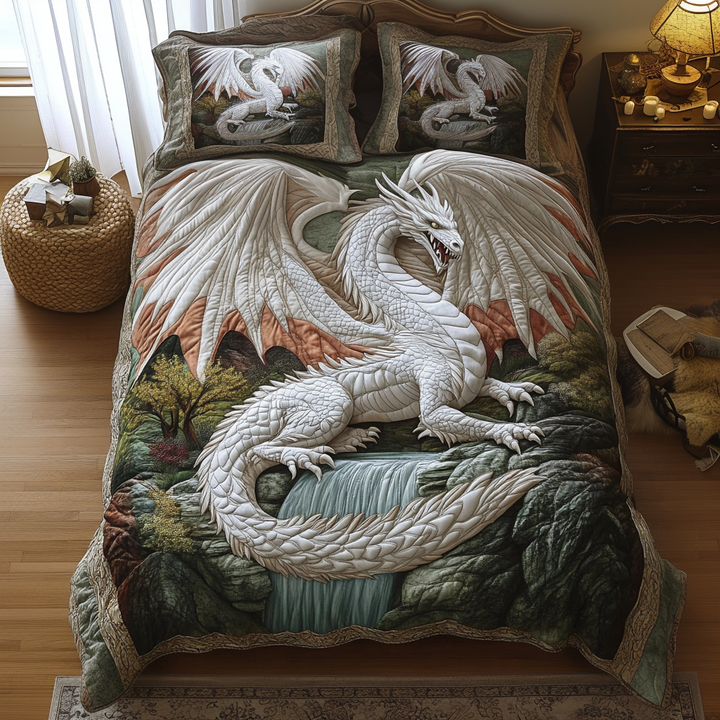 Dragon 3-Piece Quilted Bedding Set NCU0VT177