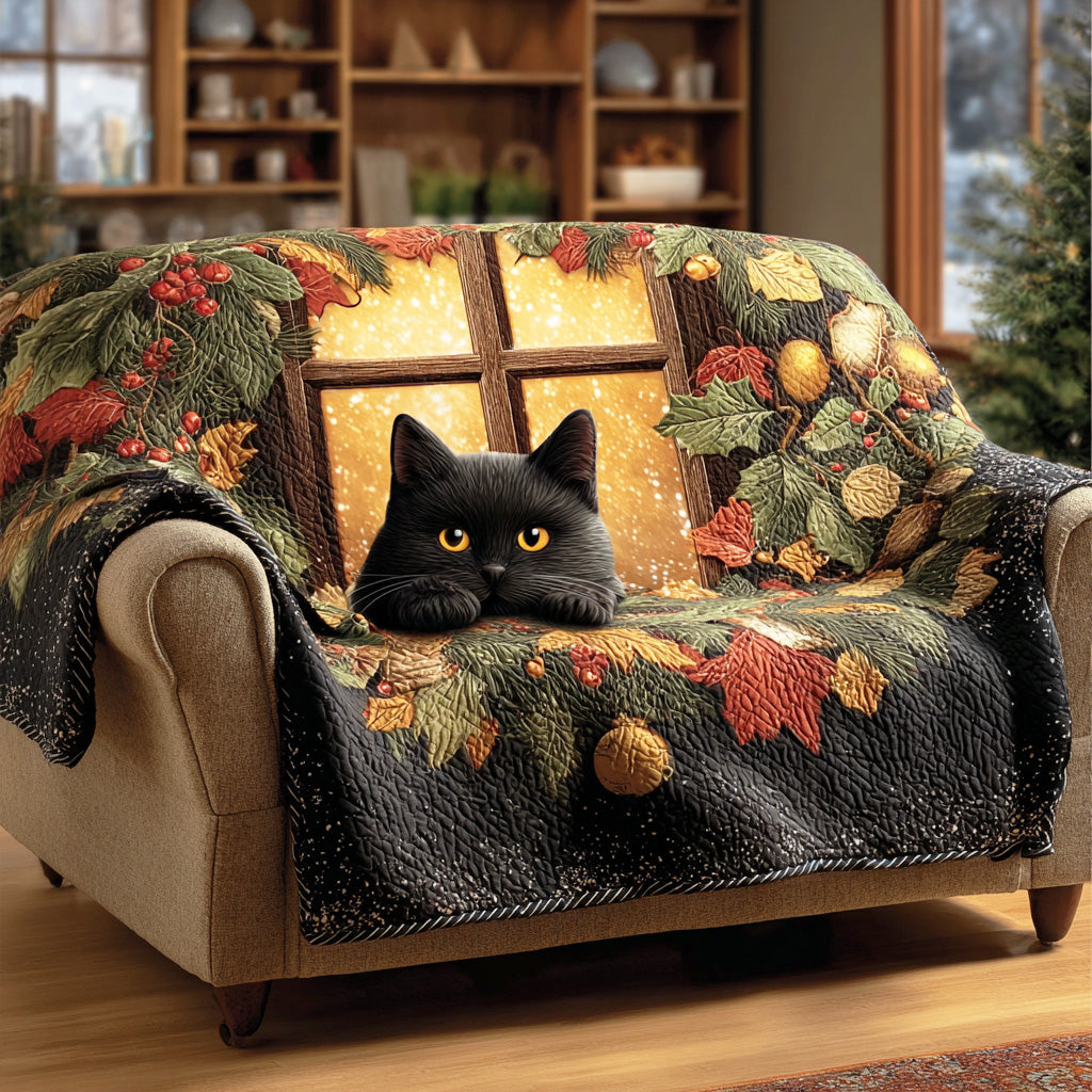 Whiskers in Snow Quilted Sofa Cover NCU0TD1391