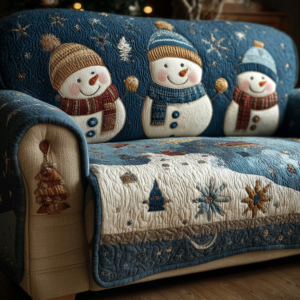 Whispering Snowlight Quilted Sofa Cover NCU0PT10387