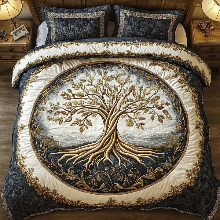 Whispers Of Life 3-Piece Quilted Bedding Set NCU0VL855