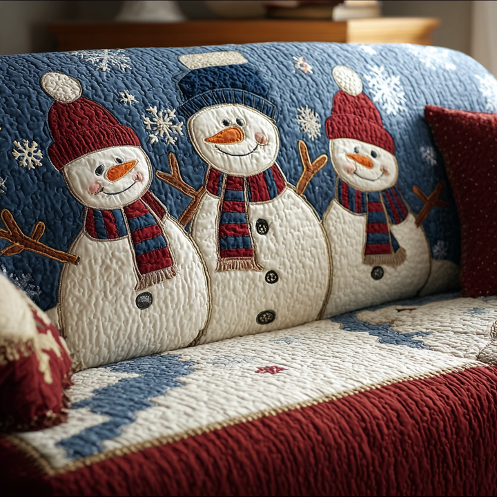 Winter Snowman Quilted Sofa Cover NCU0DK10796