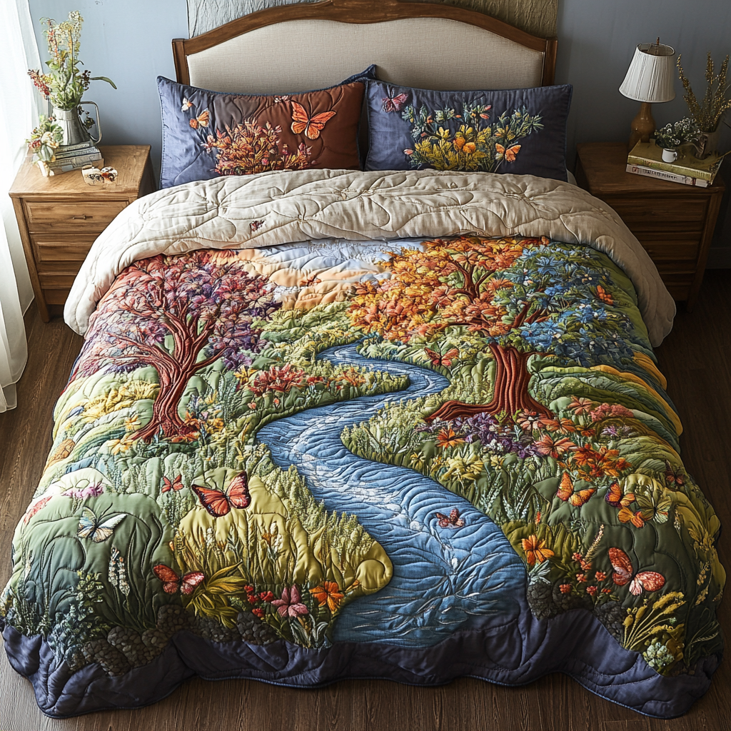Forest 3-Piece Quilted Bedding Set NCU0VT158