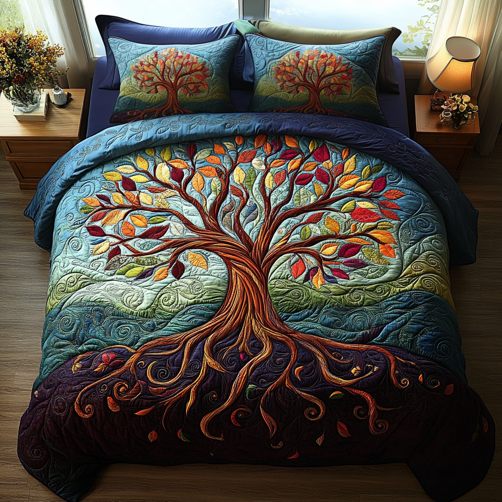 Woodland Spirit 3-Piece Quilted Bedding Set NCU0DV2181