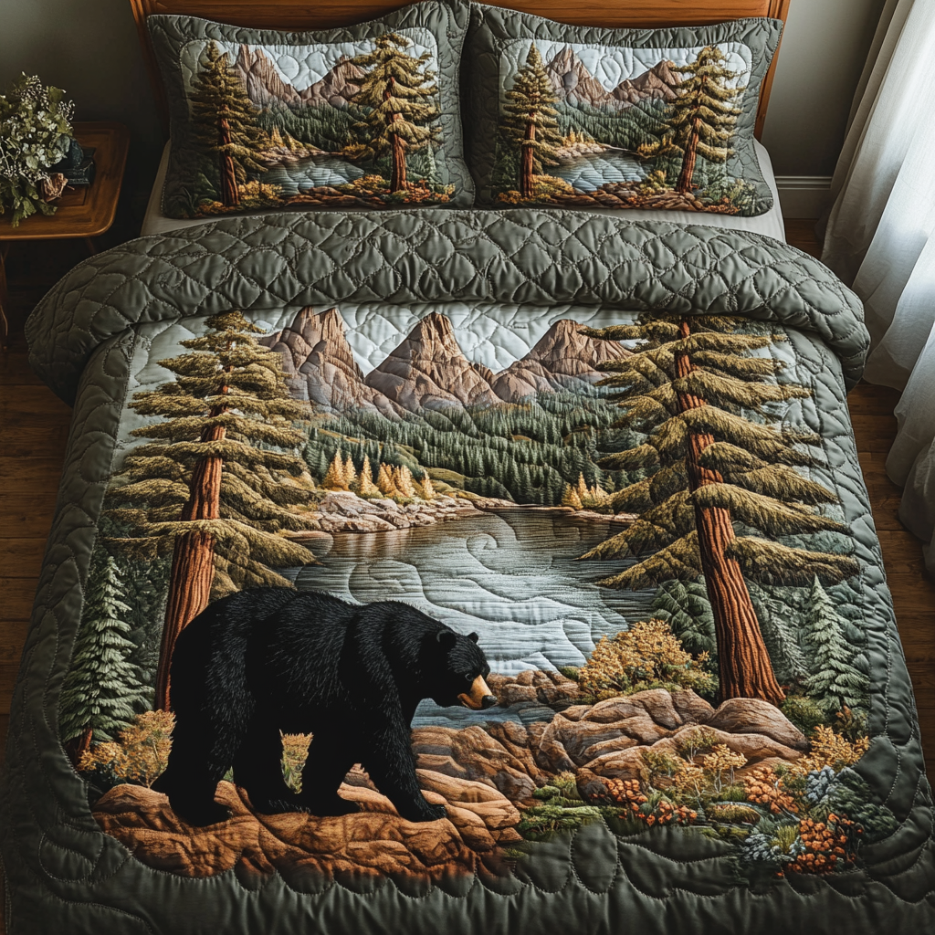 Forest v2 3-Piece Quilted Bedding Set NCU0VT164