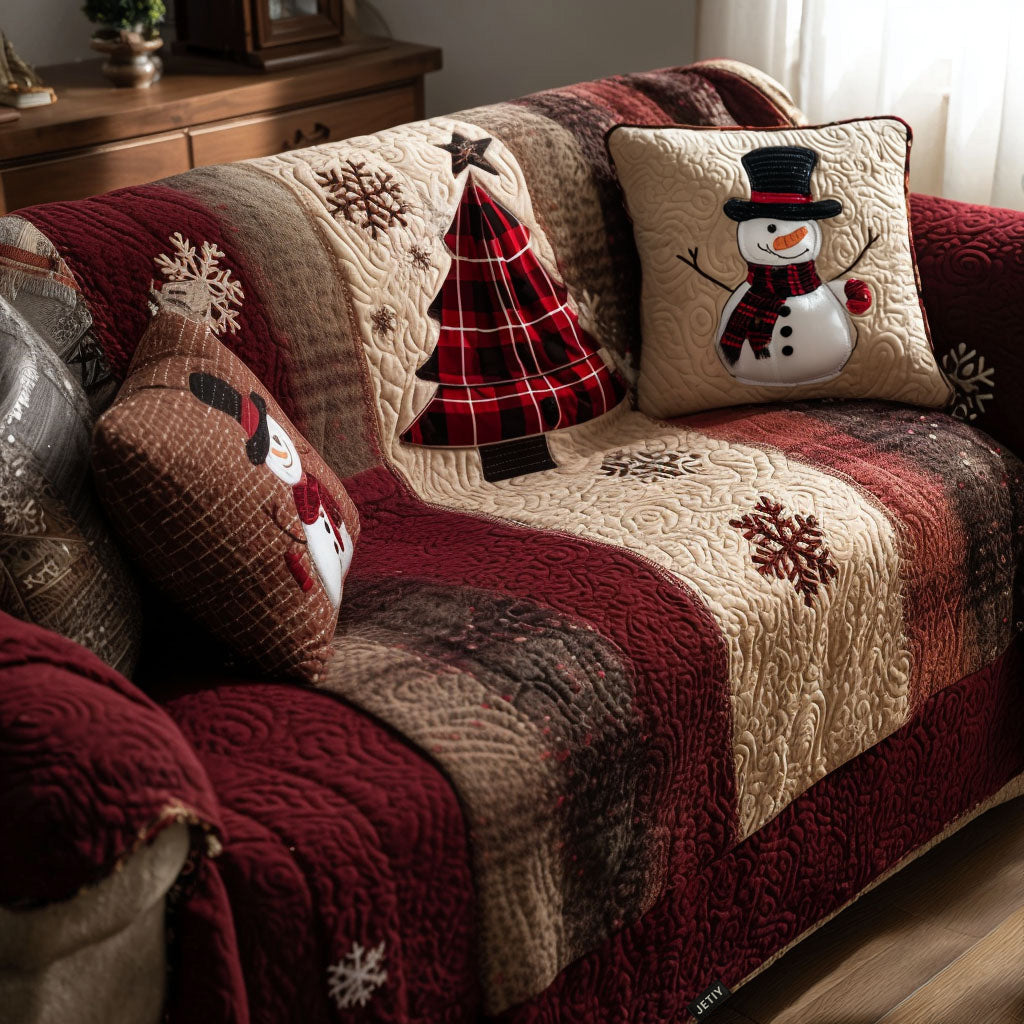 Yuletide Bloom Quilted Sofa Cover NCU0PT9781