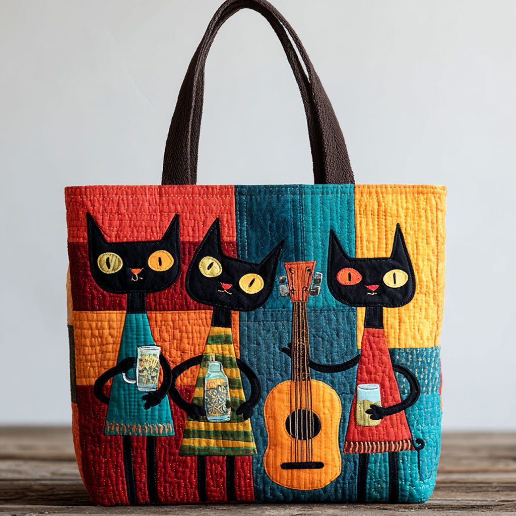 Feline Jam CP0701021CL Quilted Tote Bag